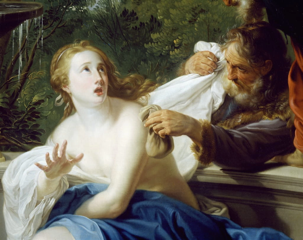Pompeo - Susanna e i vecchioni, dettaglio